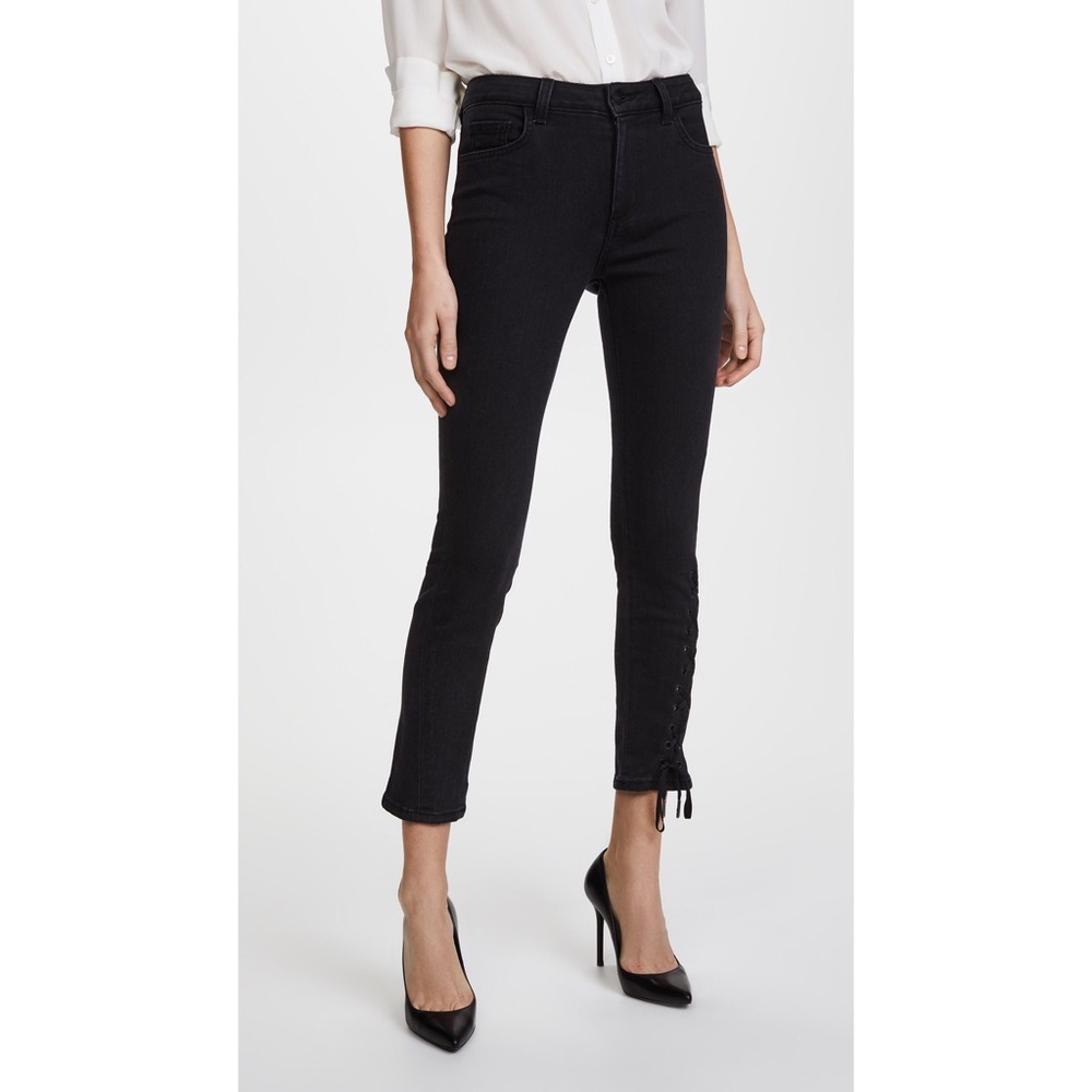 SIWY Jeanette Lace Up Crop Straight Jeans